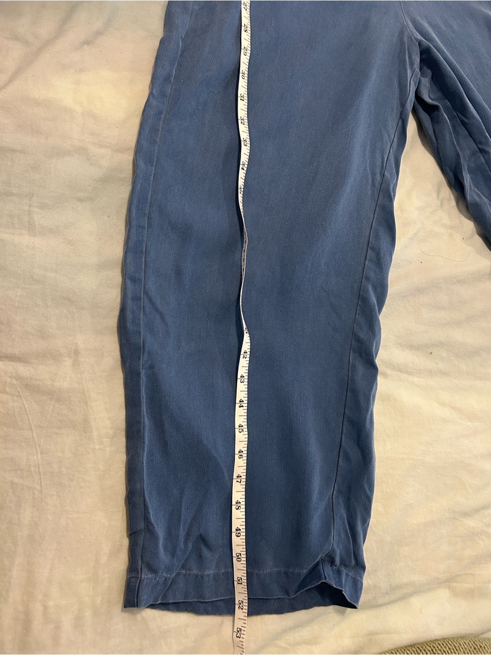 NWT Old Navy Blue Chambray Tie Front Wide Leg Tie-Front Jumpsuit 100% Tencel - Picture 7 of 9
